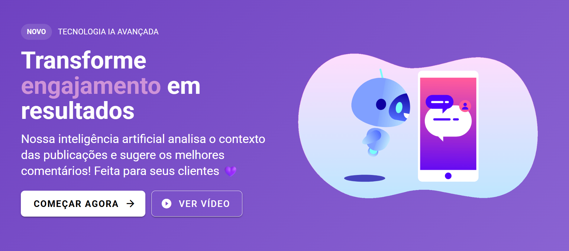 Mockup do projeto CommentAI